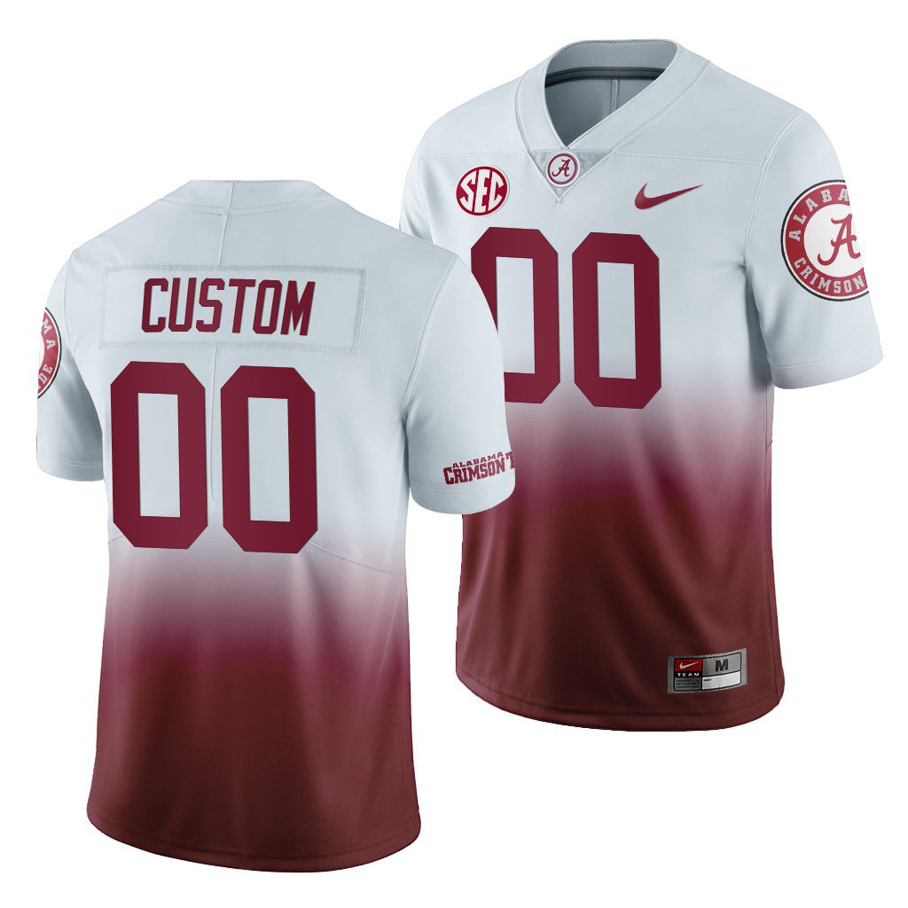 Men's Alabama Crimson Tide Custom #00 Color Crash Gradient 2019 NCAA College Football Jersey